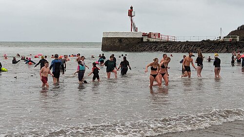 Looe Beach New Year 2024